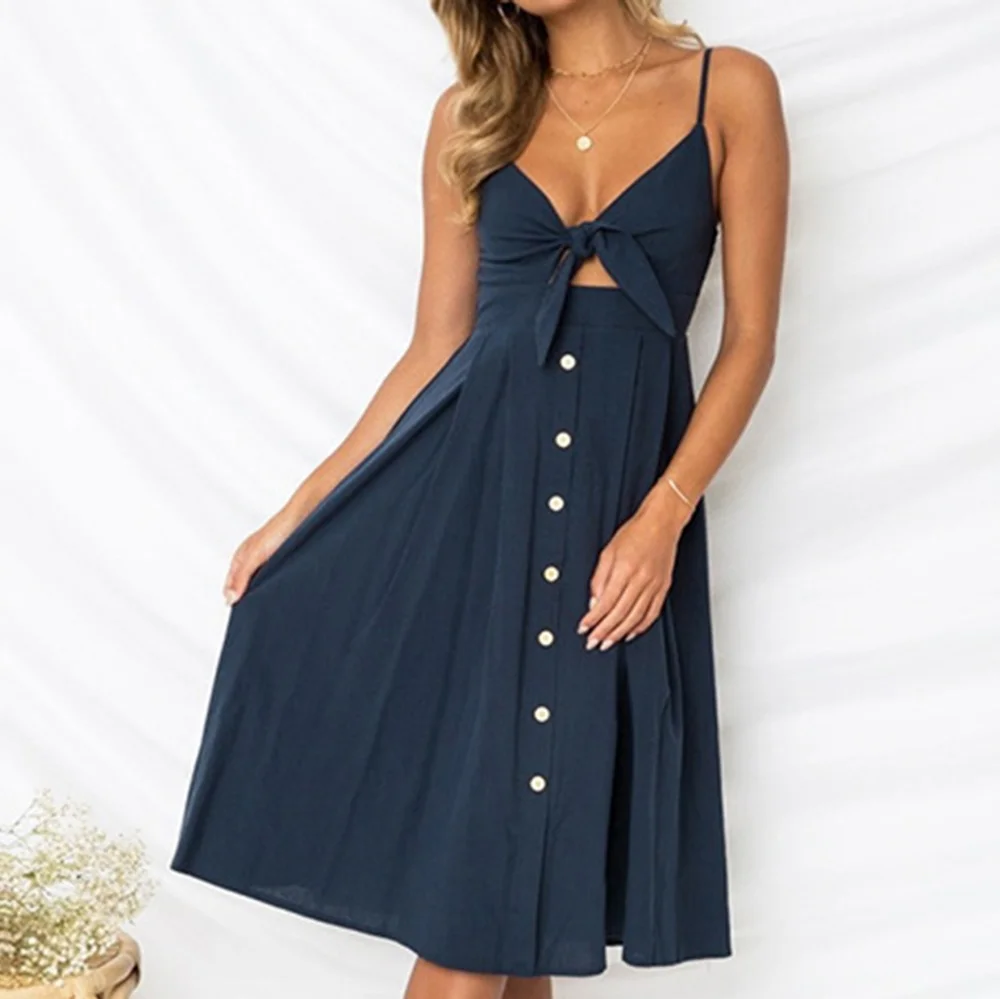 Sassy Sweetheart Smock Dress - Navy - Picture 4 of 8